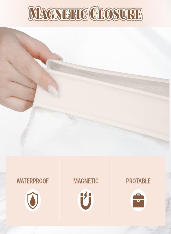 RAWILL 1Pc Clear Toiletry Bag with Magnetic Closure, Toiletry Bags for Traveling Women,Small Makeup Pouch for Airplane, Vacation, Camping. - Image 4